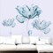 Large Blue Poppy Wall Decals – Floral Stickers for Bedroom, Living Room, Bathroom & Office, 71"x43"